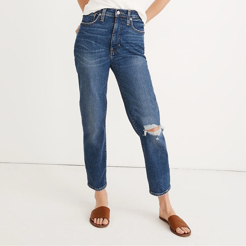 Madewell The Mom Jean Comfort Stretch Edition High Rise Distressed Size 26